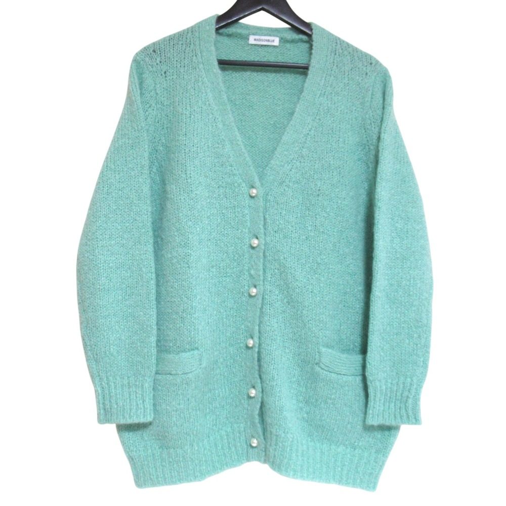 マディソンブルー LOOSE BIG V CD MOHAIR パールボタンウールカーディガン