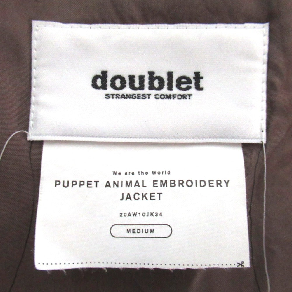 ダブレット PUPPET ANIMAL EMBROIDERY ウール混テーラードジャケット