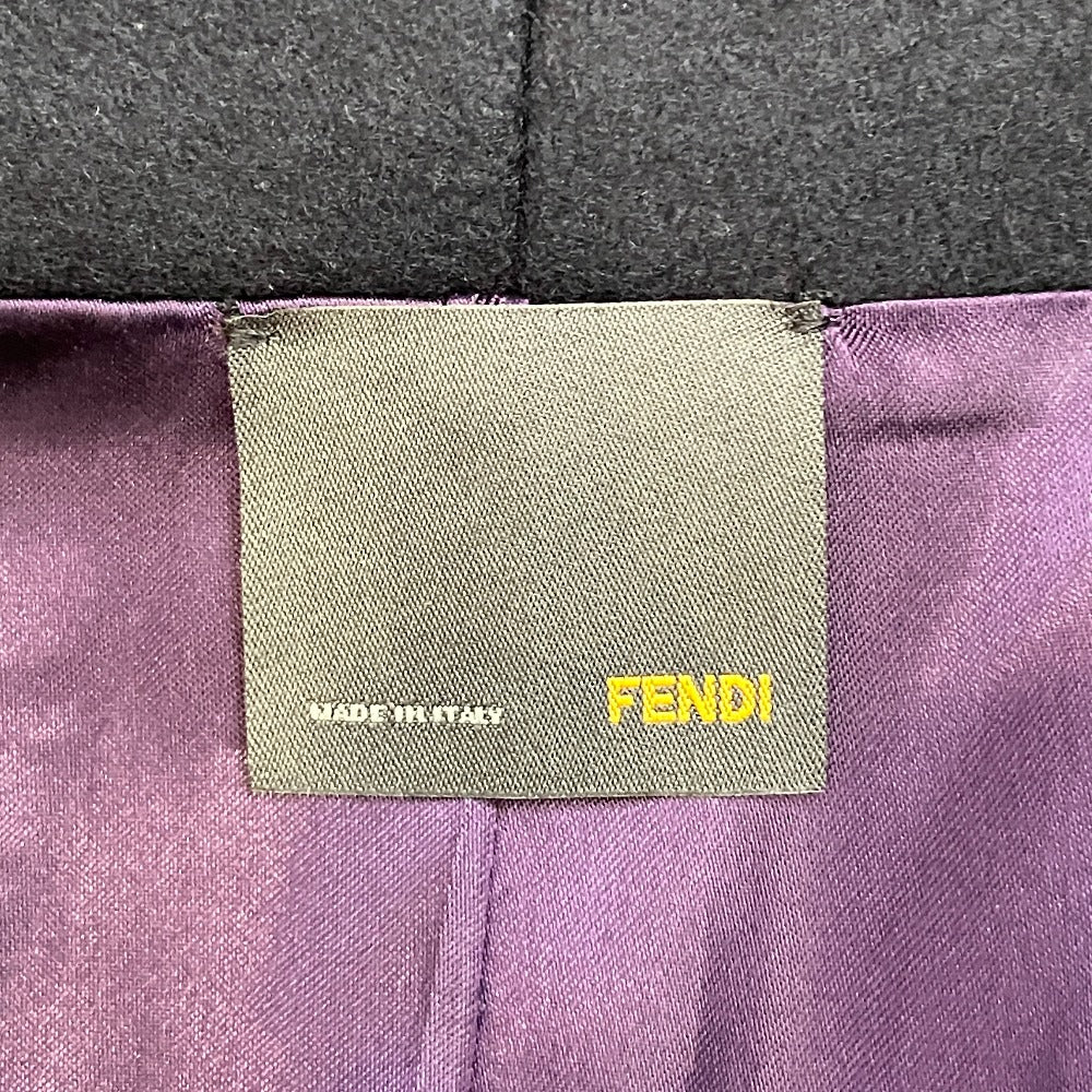 フェンディ レザートリムウールコート