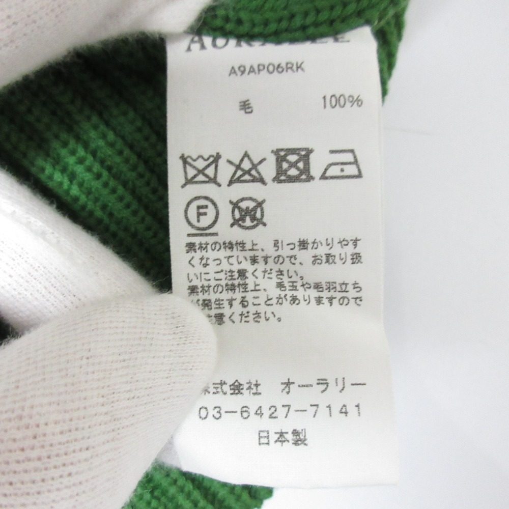 オーラリー リブニットタートルネックセーター