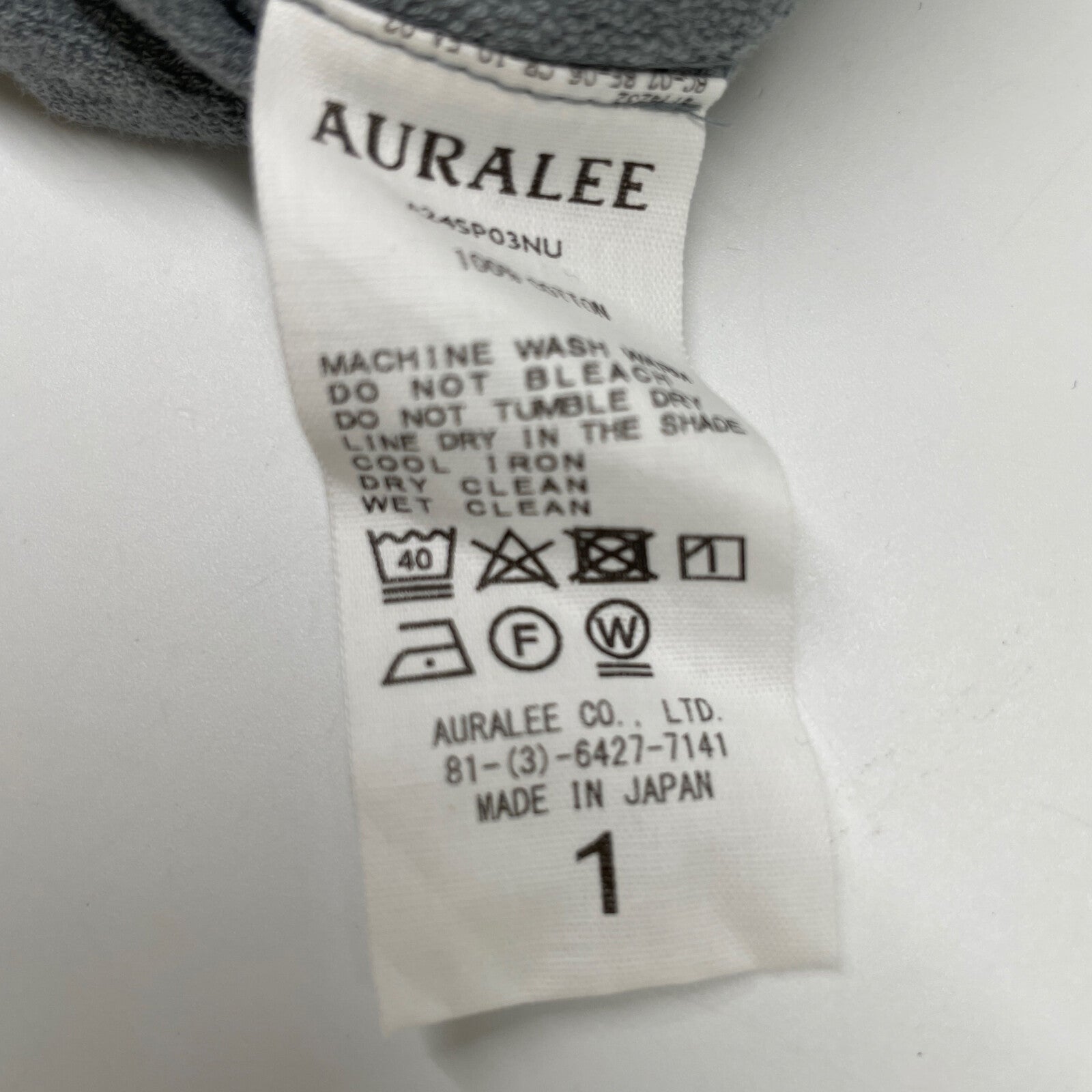 AURALEE A24SP03NU コットン ハーフスリーブ トップ