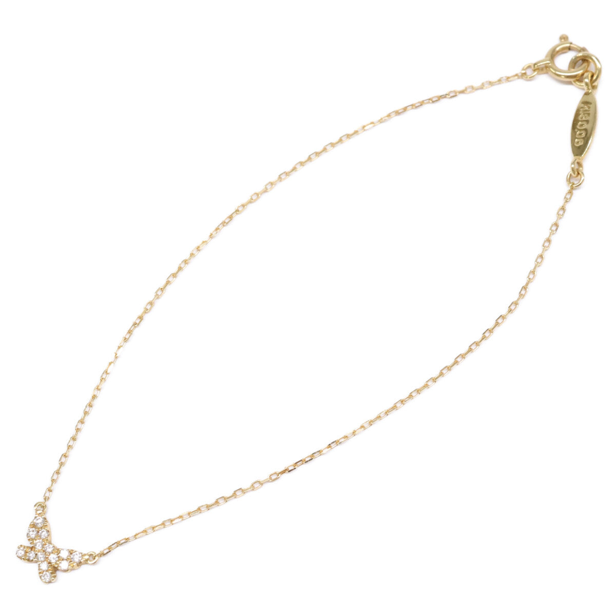 AHKAH バタフライ パヴェ Au750 ダイヤモンド ブレスレット