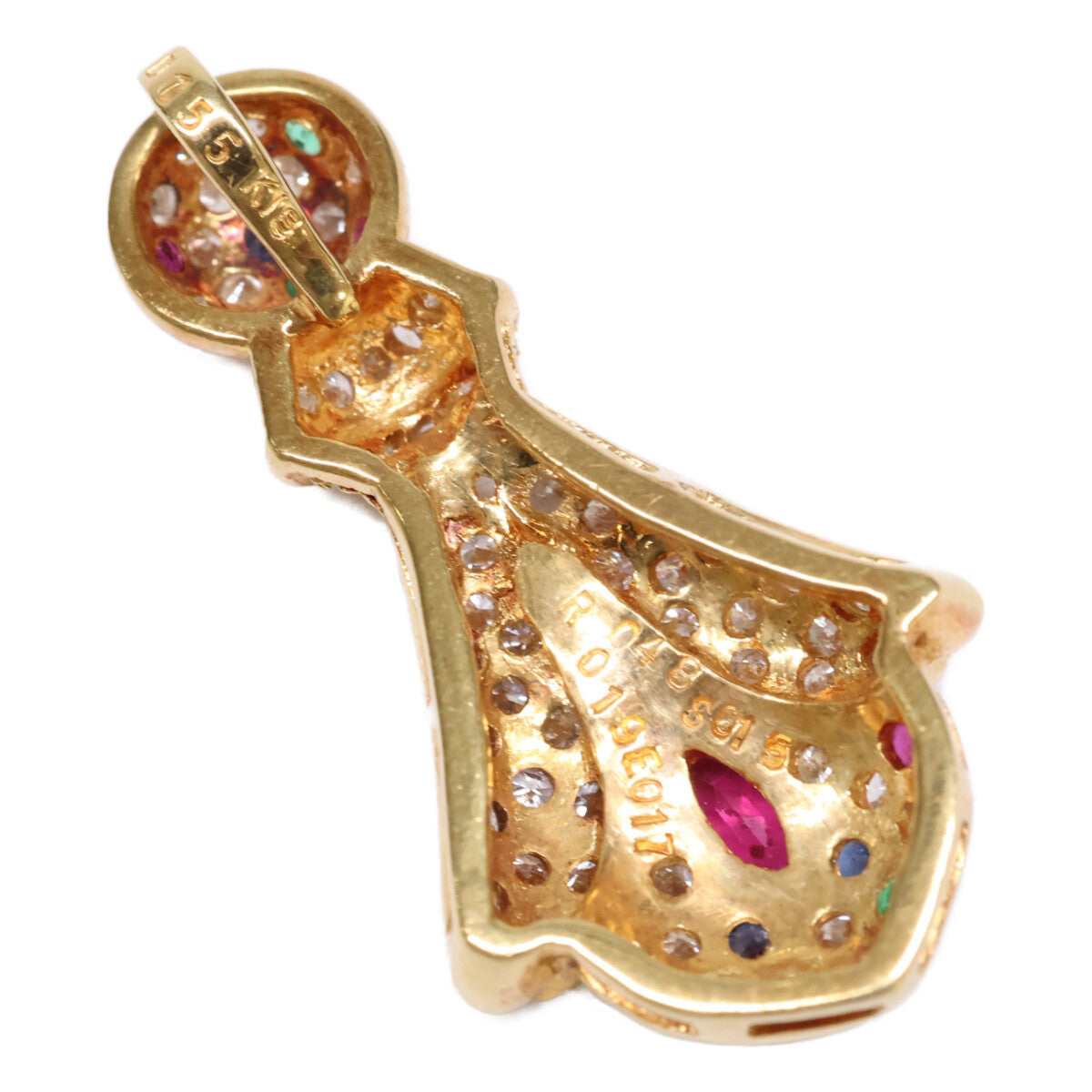 Au750 ダイヤモンド ルビー エメラルド サファイア ペンダント