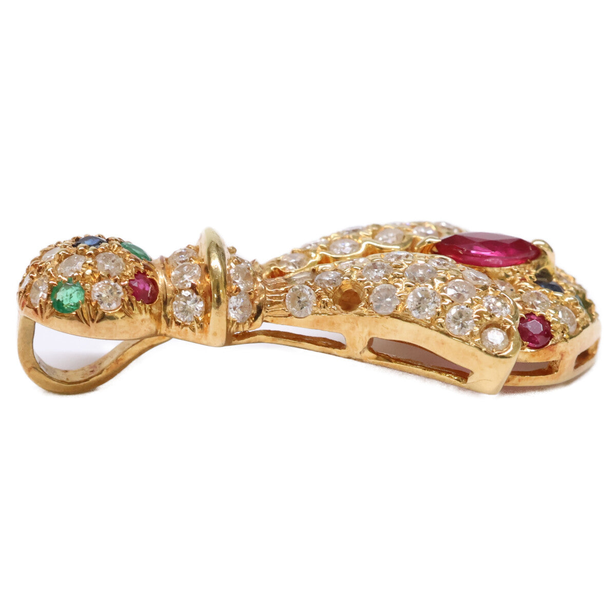 Au750 ダイヤモンド ルビー エメラルド サファイア ペンダント