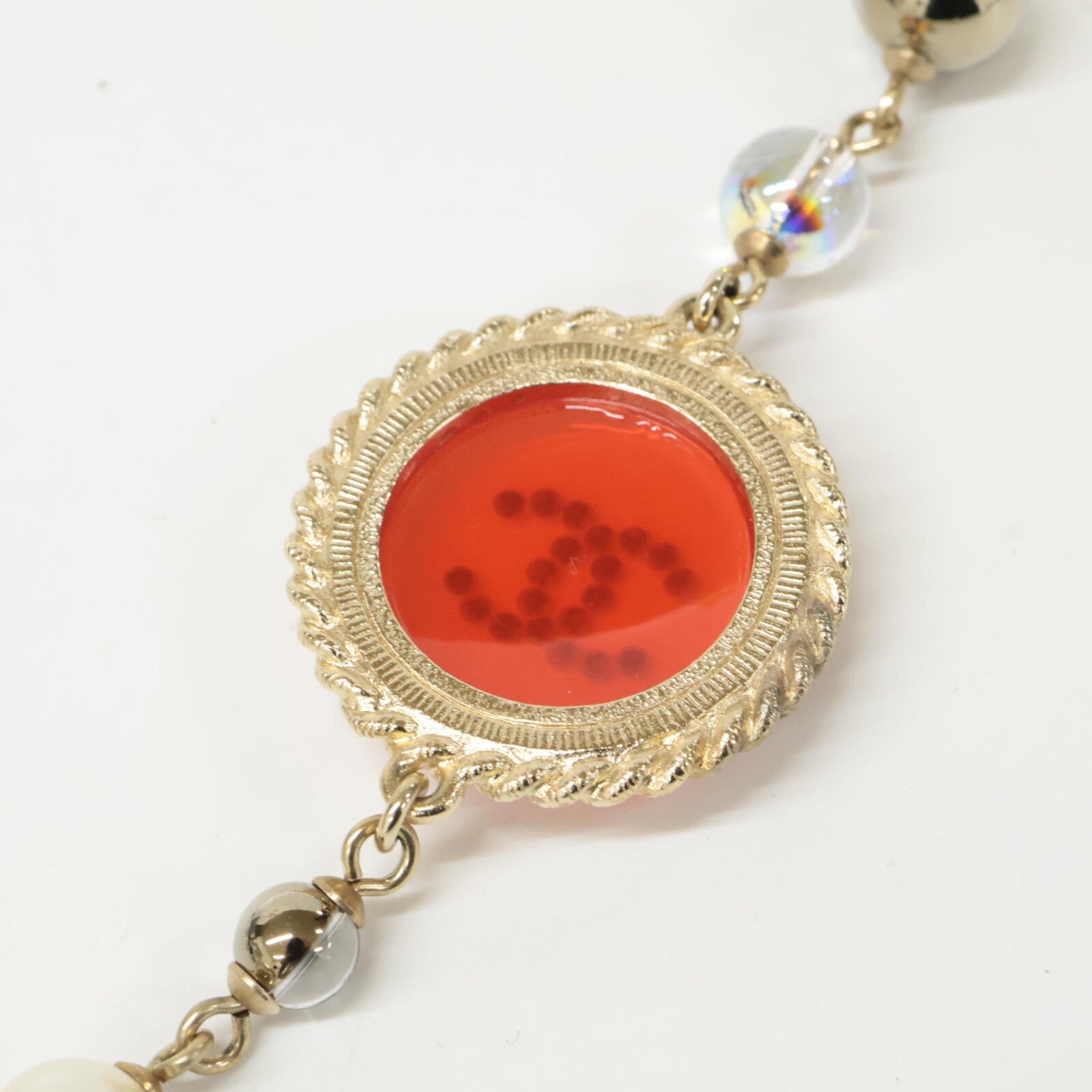 シャネル ココ マーク ラウンド プレート ロング ネックレス