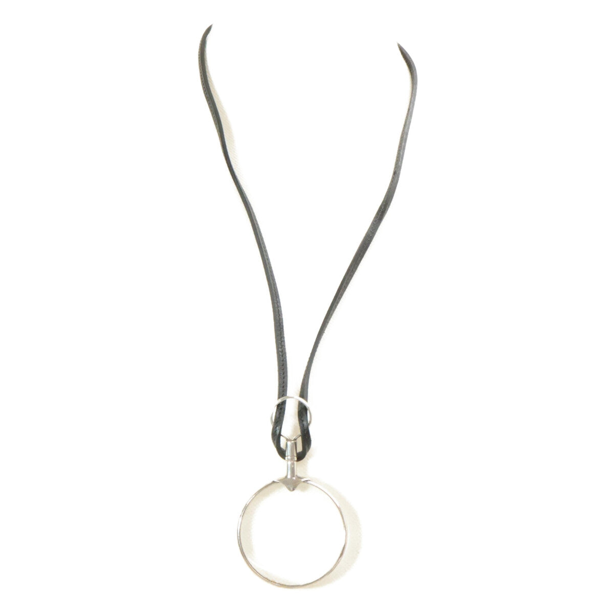 エルメス 925 シルバー レザー ペンダント ネックレス