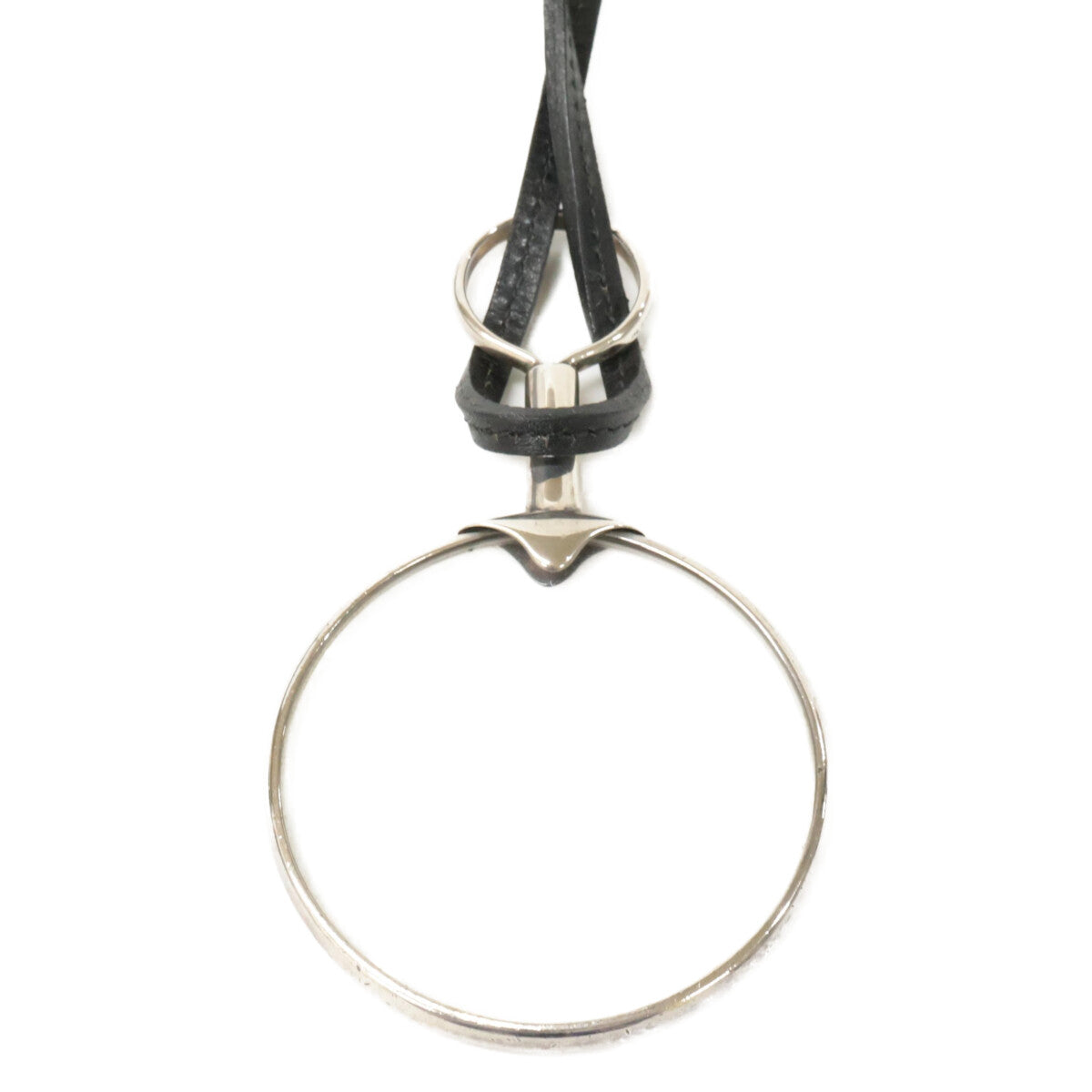 エルメス 925 シルバー レザー ペンダント ネックレス