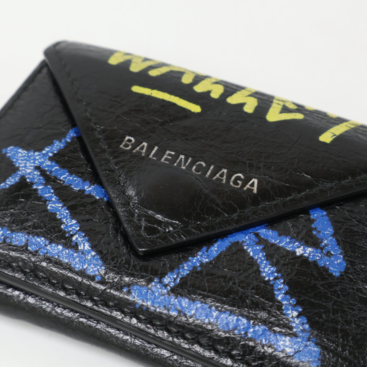バレンシアガ グラフィティペーパー レザー三つ折り財布