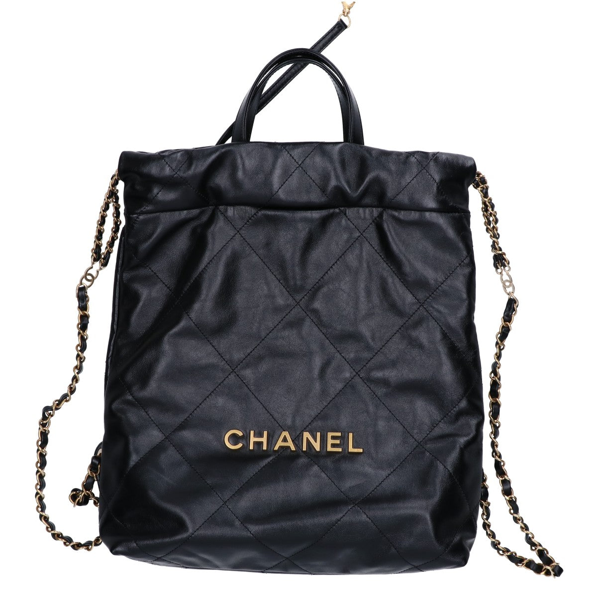 シャネル CHANEL22 シャイニーカーフスキン リュックサック