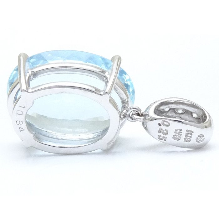 Tasaki アクアマリン ダイヤモンド ペンダント K18WG