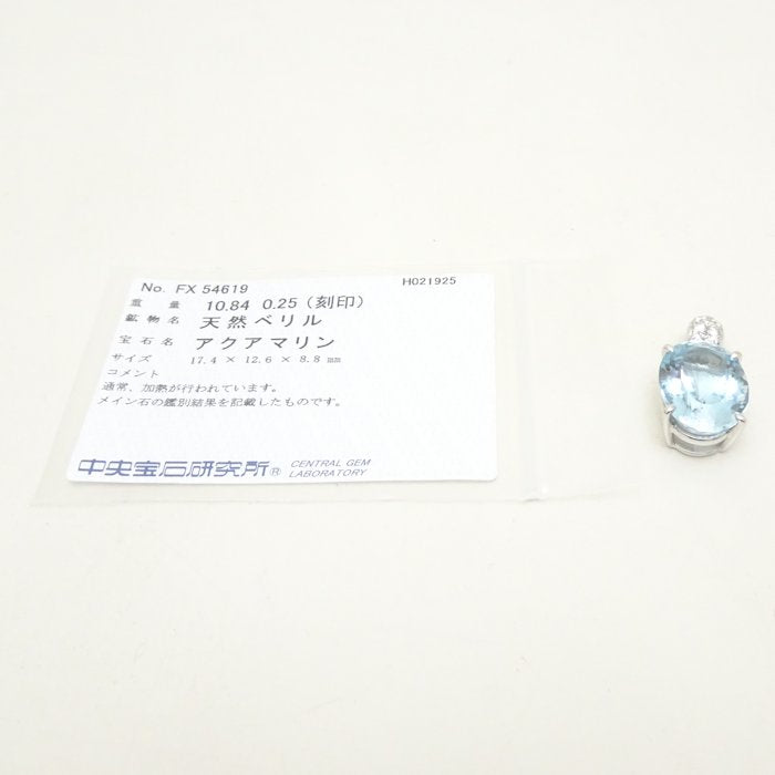 Tasaki アクアマリン ダイヤモンド ペンダント K18WG