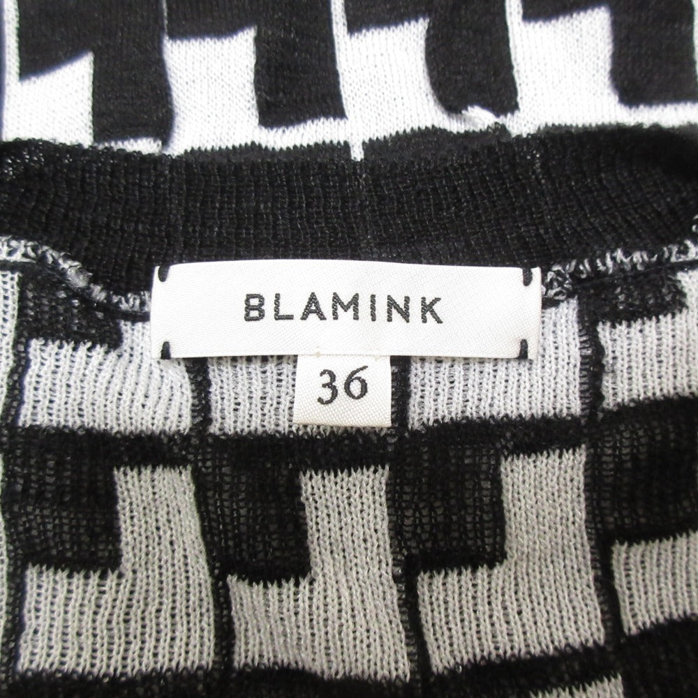 BLAMINK シルク ジオメトリックジャガード ノースリーブニット