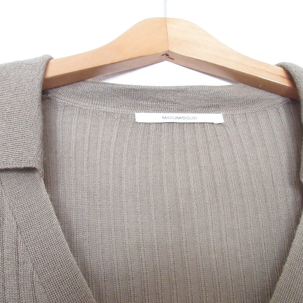 ミディウミソリッド rib stitch ロングカーディガン