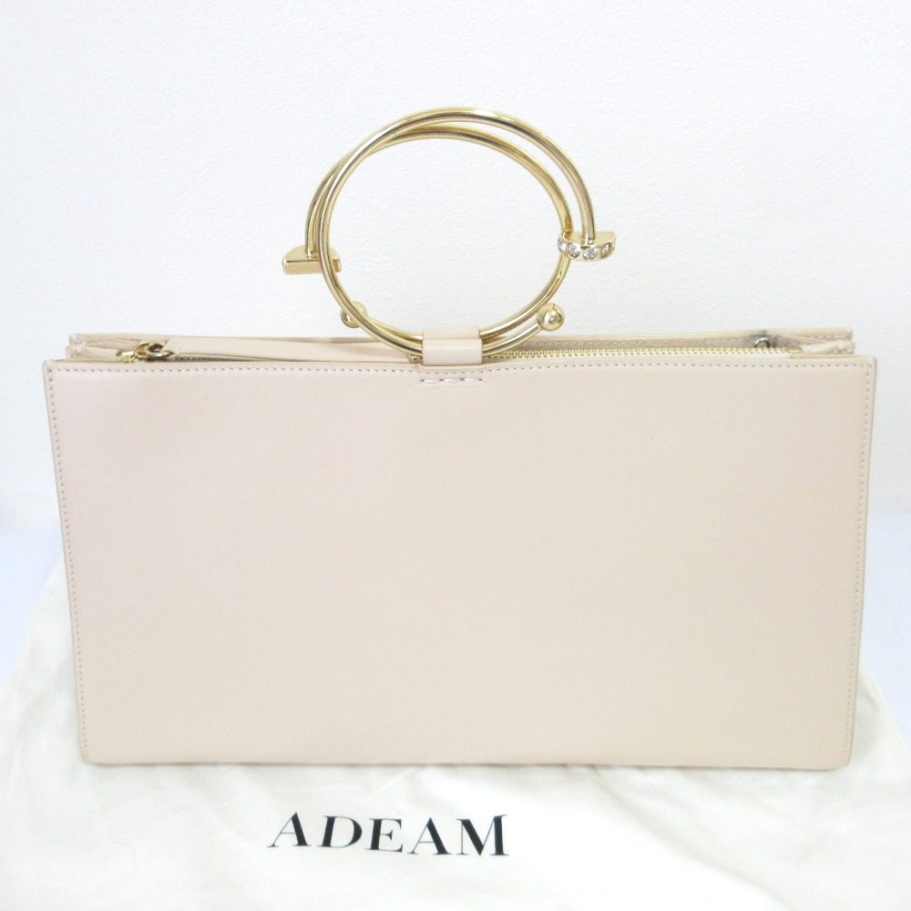 ADEAM アート フレーム バッグ レザー 2WAY バッグ