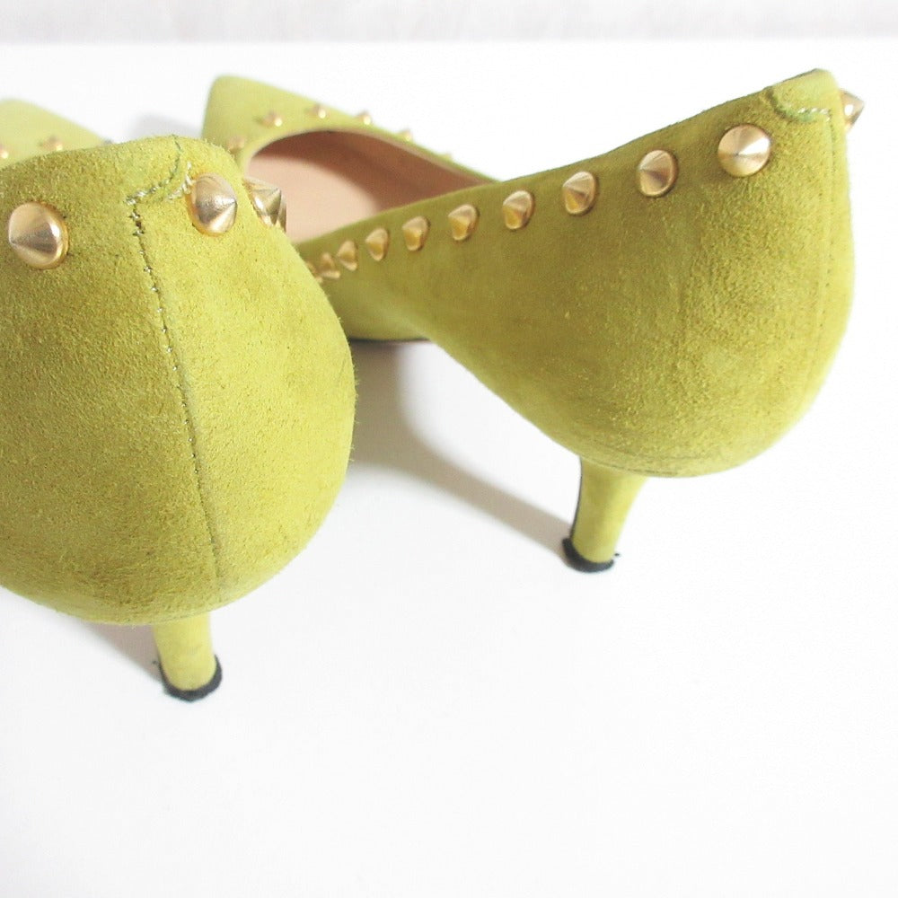 ペリーコ スエード スタッズ ポインテッド トゥ パンプス