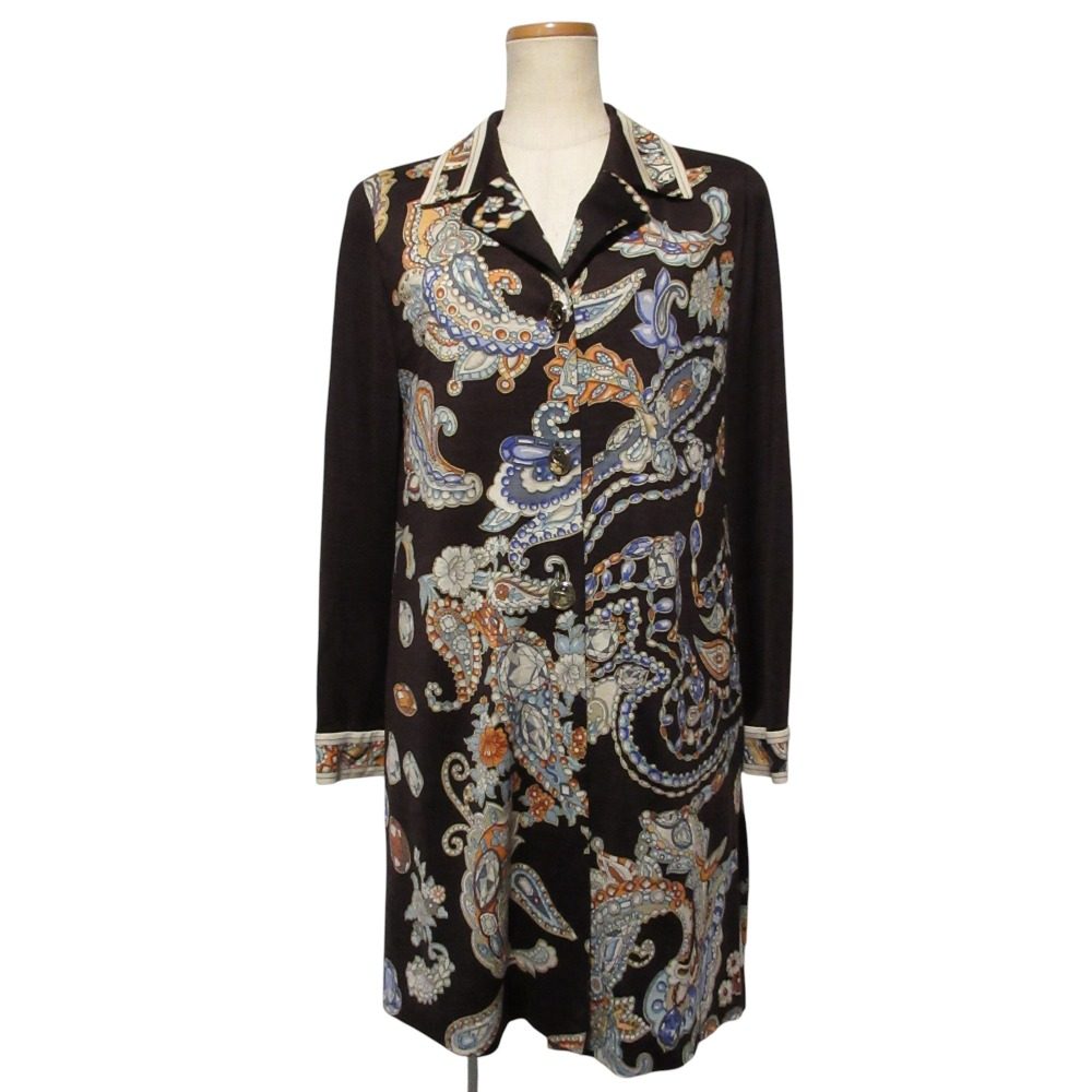 LEONARD FASHION ウール シルク ロング ジャケット