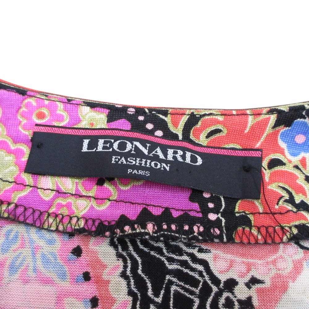 LEONARD FASHION ウール シルク ロング カーディガン