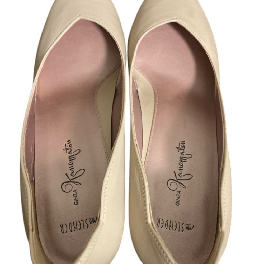 銀座かねまつ レザーパンプス