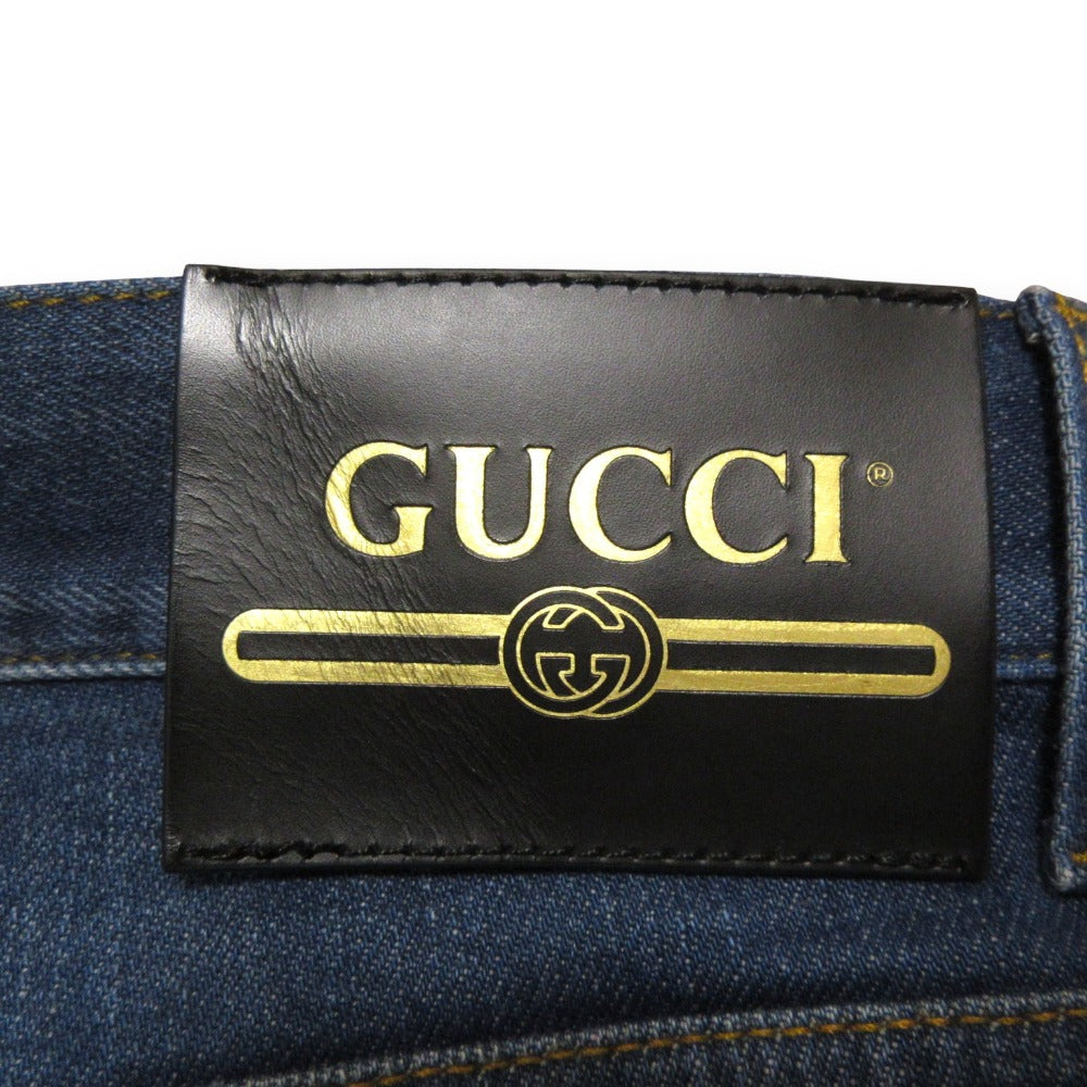 グッチ ロゴ パッチ デニム パンツ