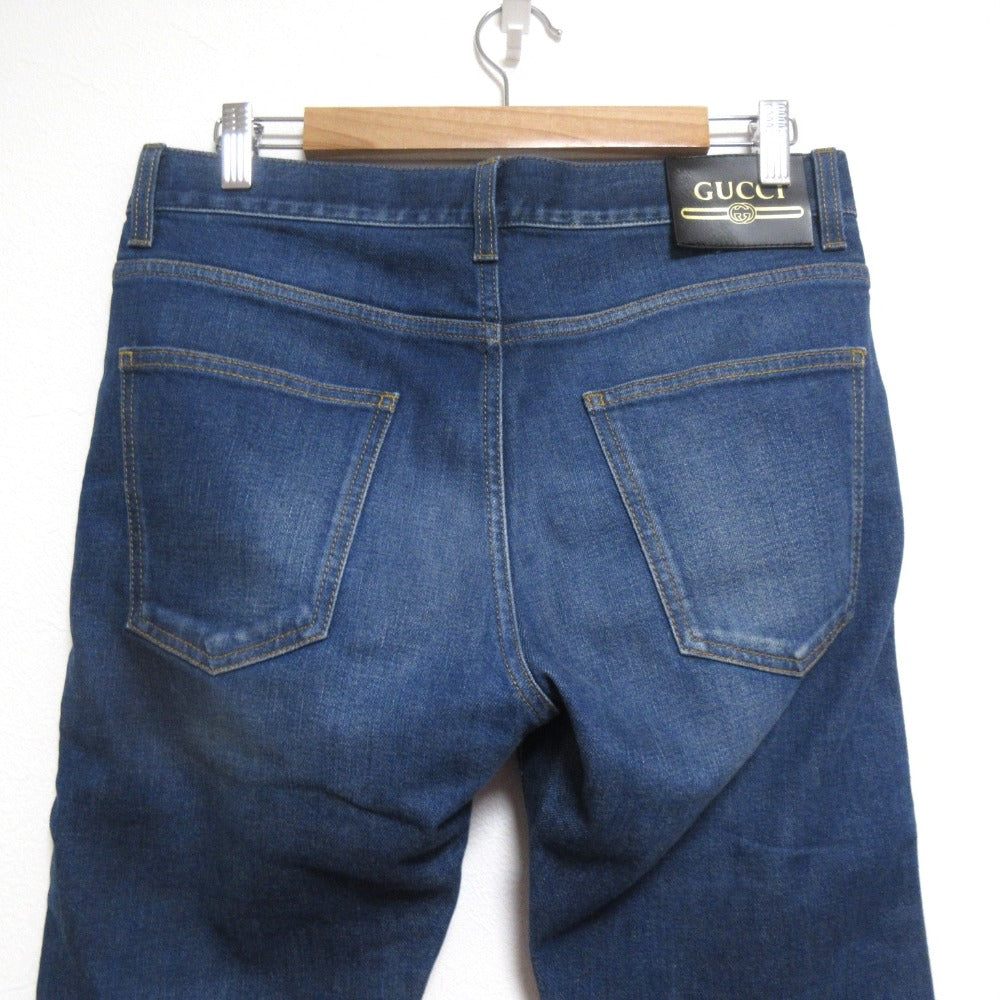 グッチ ロゴ パッチ デニム パンツ