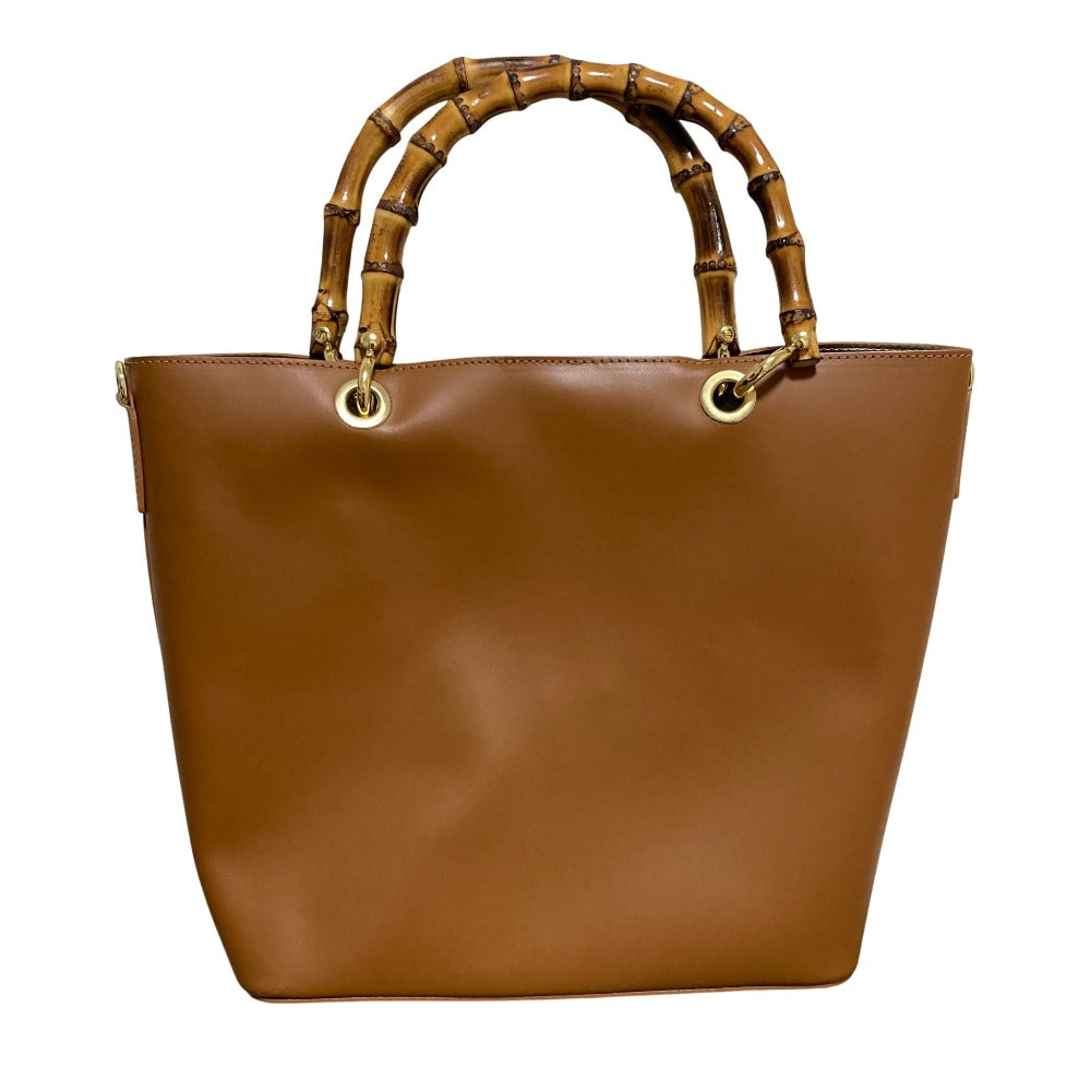 BEVINI バンブー ハンドル レザー 2way トート バッグ