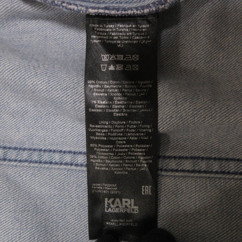 Karl Lagerfeld フラワー プリント デニム ジャケット