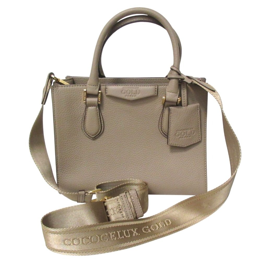 COCOCELUX GOLD 2way レザー ハンドバッグ
