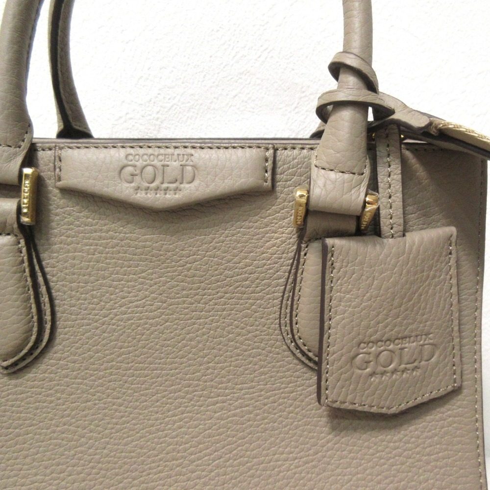 COCOCELUX GOLD 2way レザー ハンドバッグ