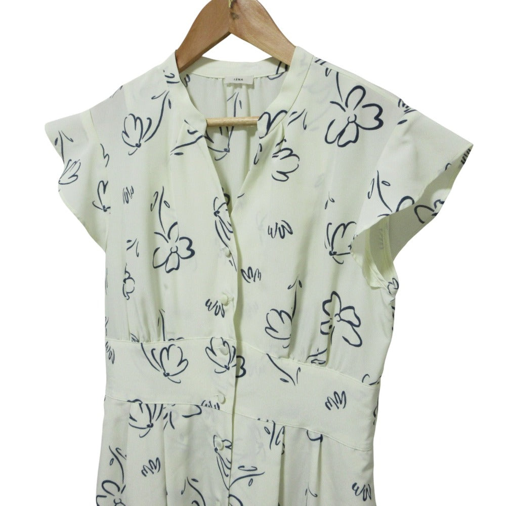 IENA デシンプリントロングシャツワンピース