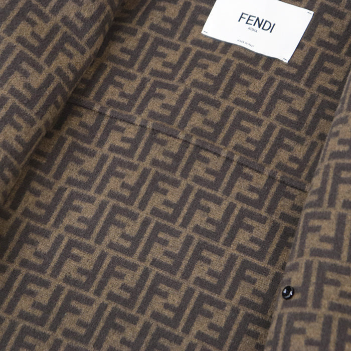 フェンディ FFズッカモノグラム ウールシルクコート