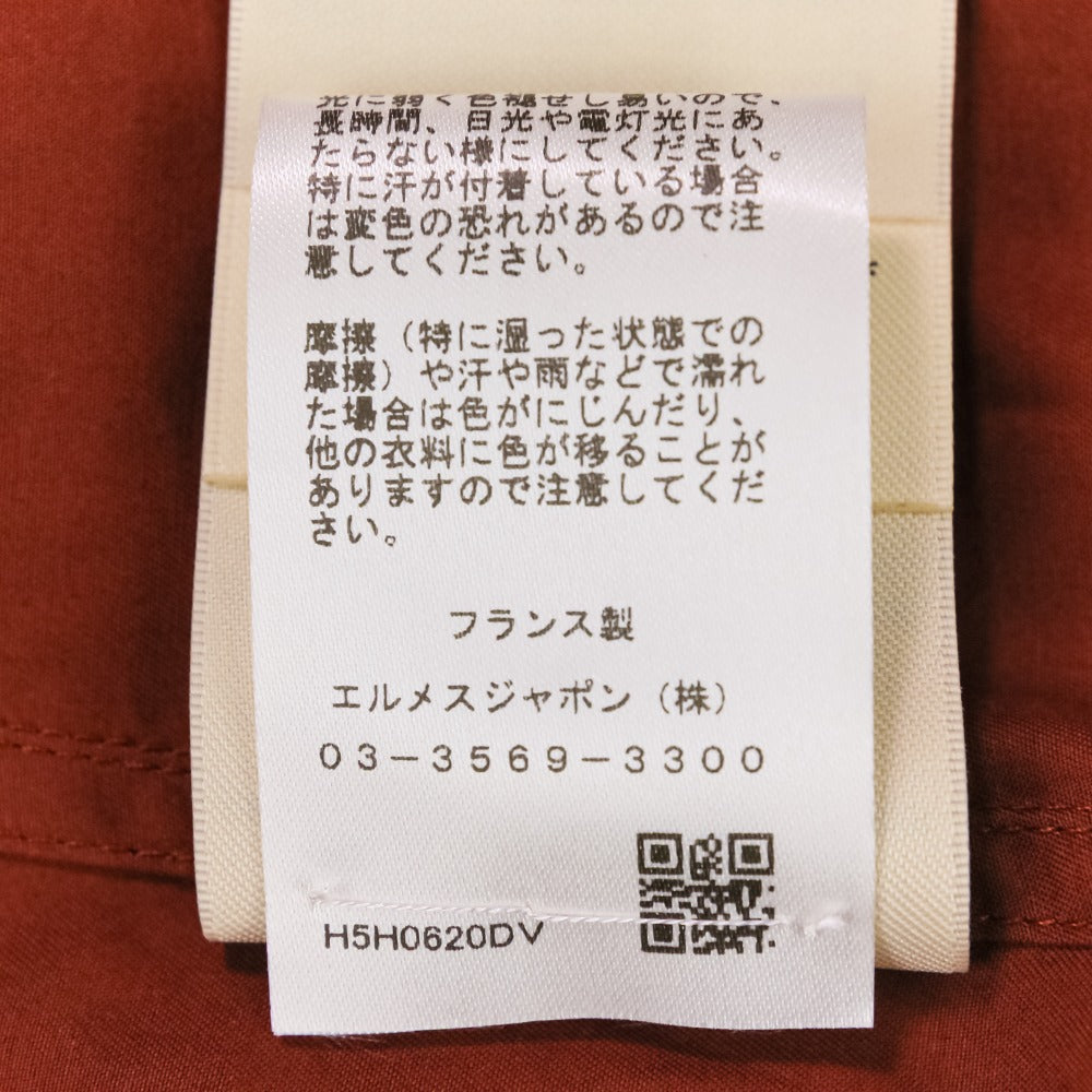 エルメス Draped collar shirt コットンツイル シャツ32
