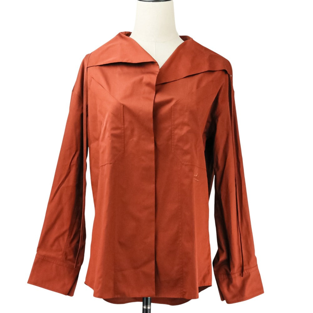エルメス Draped collar shirt コットンツイル シャツ32