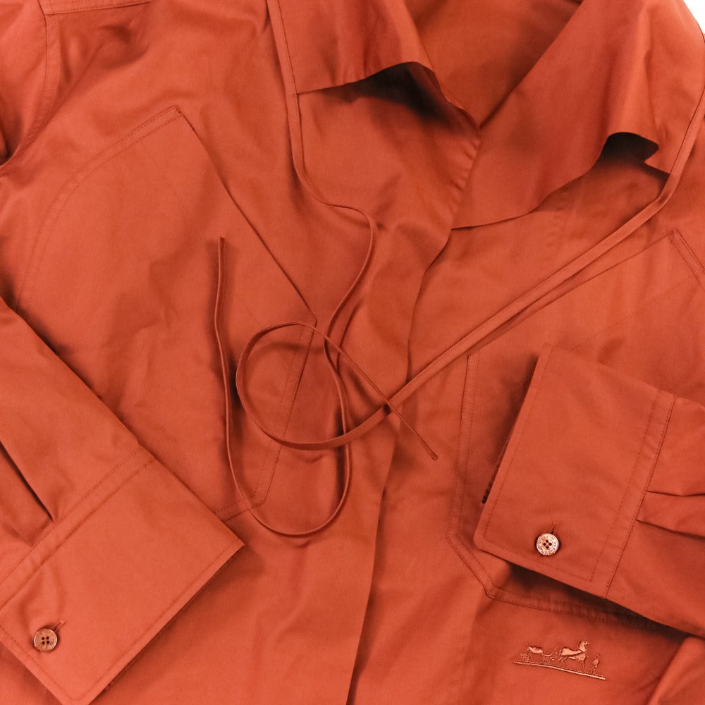 エルメス Draped collar shirt コットンツイル シャツ32