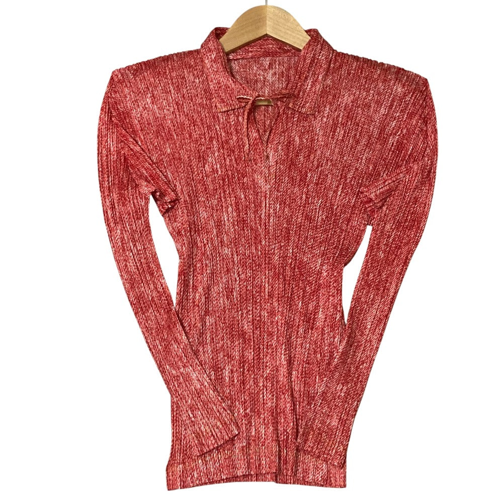 PLEATS PLEASE ISSEY MIYAKE 転写プリントロングスリーブシャツ
