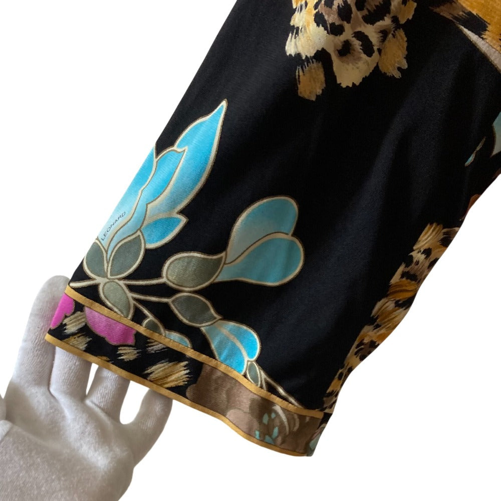 レオナール ビジュープリント カンカンストレッチ ブラウス