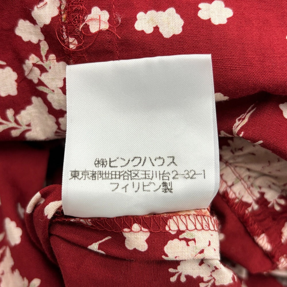 ピンクハウス フラワープリントレースプリーツロングワンピース