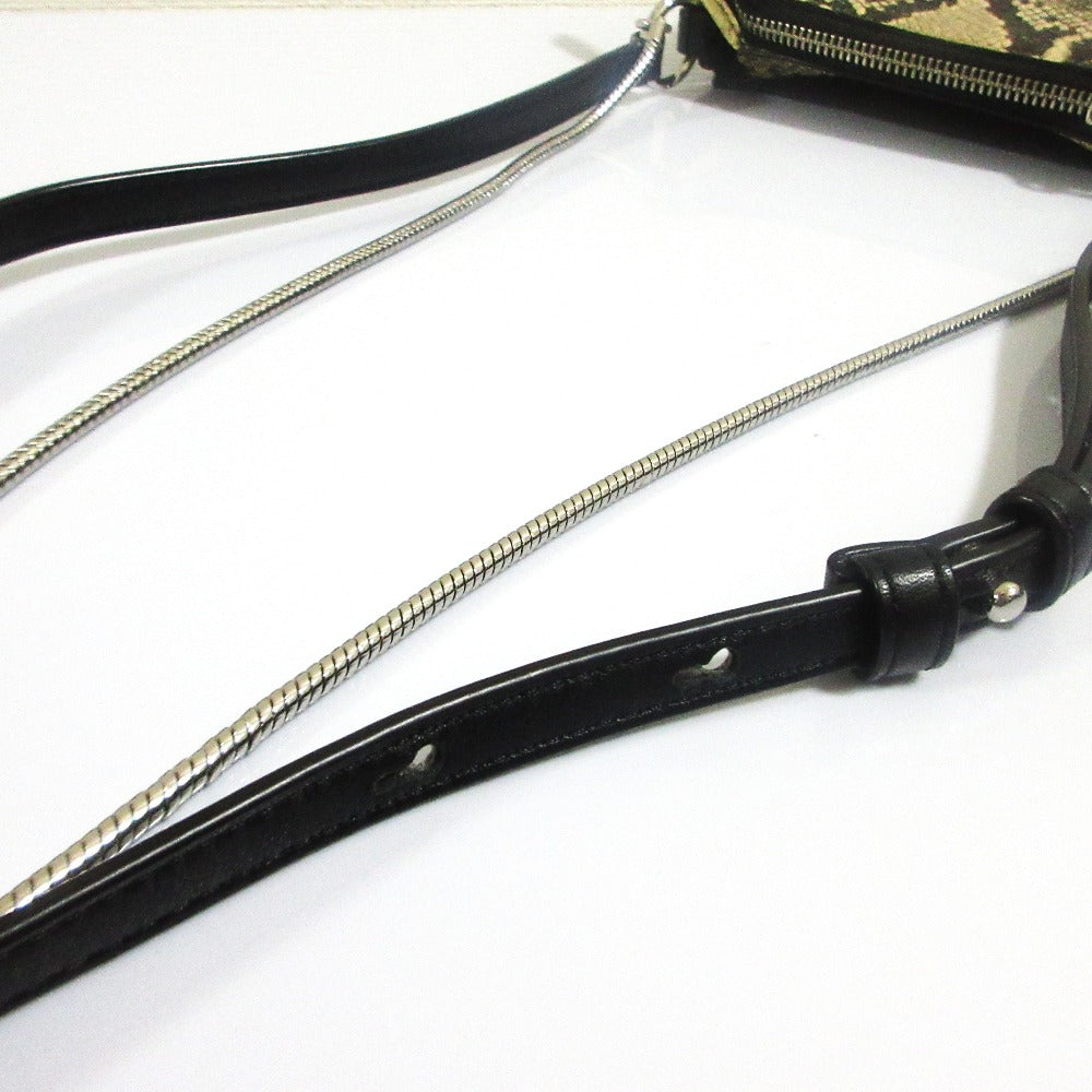 オールセインツ SLIVER MINI RND XBODY パイソン型押しショルダーバッグ