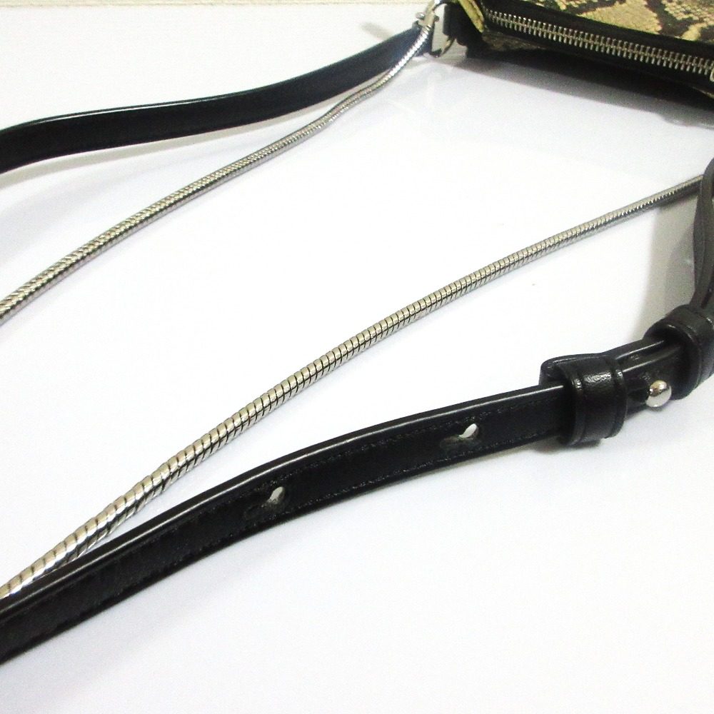 オールセインツ SLIVER MINI RND XBODY パイソン型押しショルダーバッグ