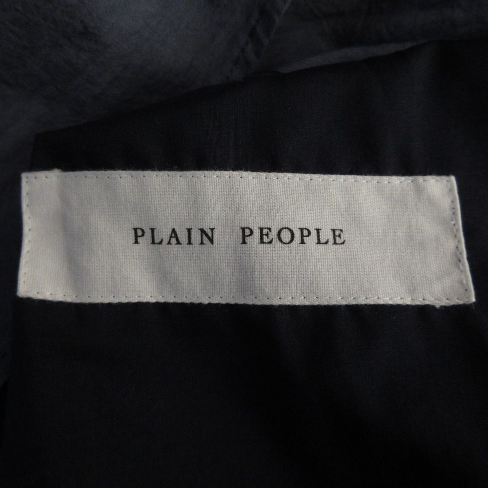 PLAIN PEOPLE フーデッド長袖シャツワンピース