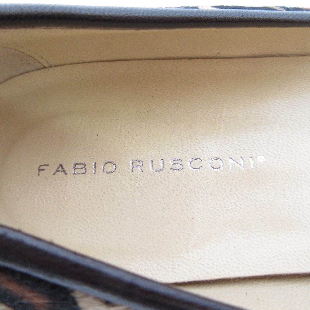 FABIO RUSCONI レオパード ハラコレザー フラットパンプス