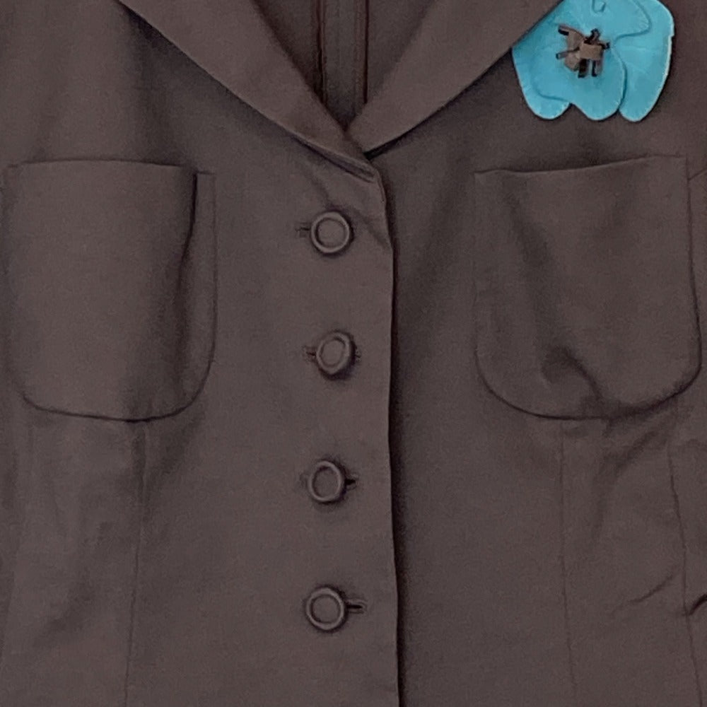レリアン フラワーコサージュ ストレッチジャケット