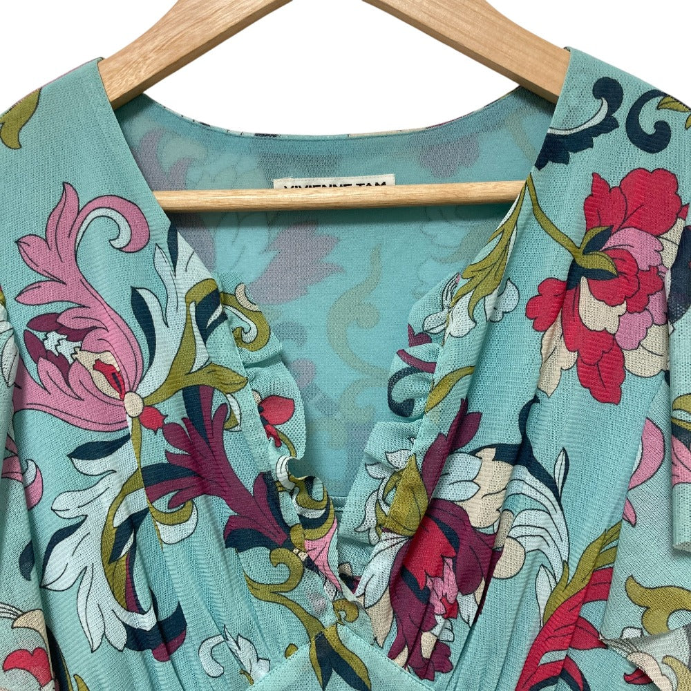 ヴィヴィアンタム フラワープリント パワーネット ワンピース