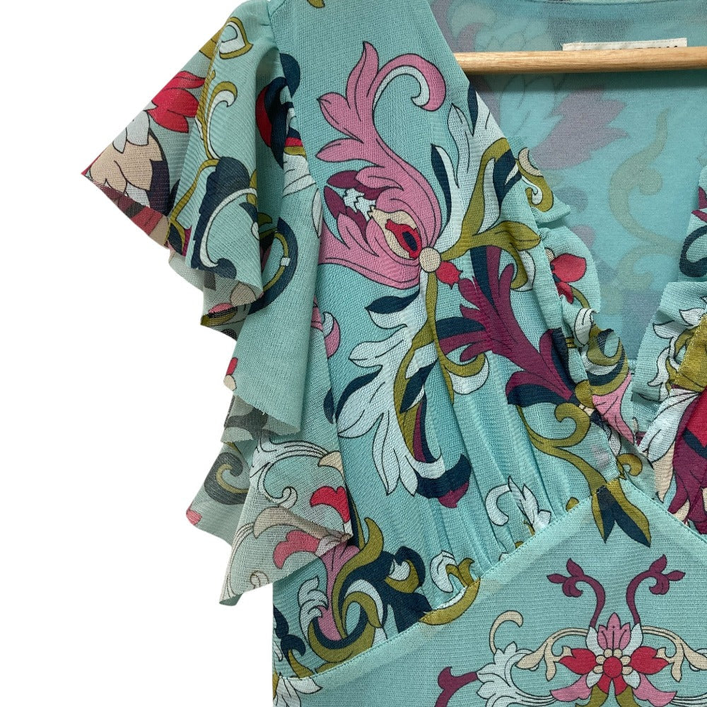 ヴィヴィアンタム フラワープリント パワーネット ワンピース