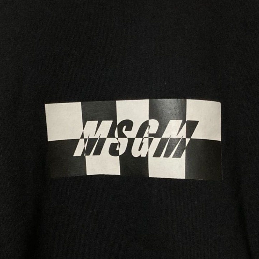 MSGM チェッカーロゴプリント コットン スウェット