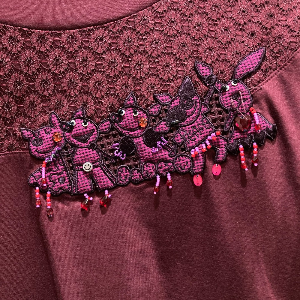 オレボレブラ 立体刺繍レースカットソー
