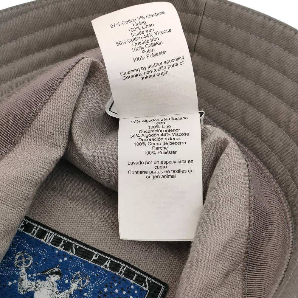 エルメス フレッドHカット コットンリネンバケットハット60