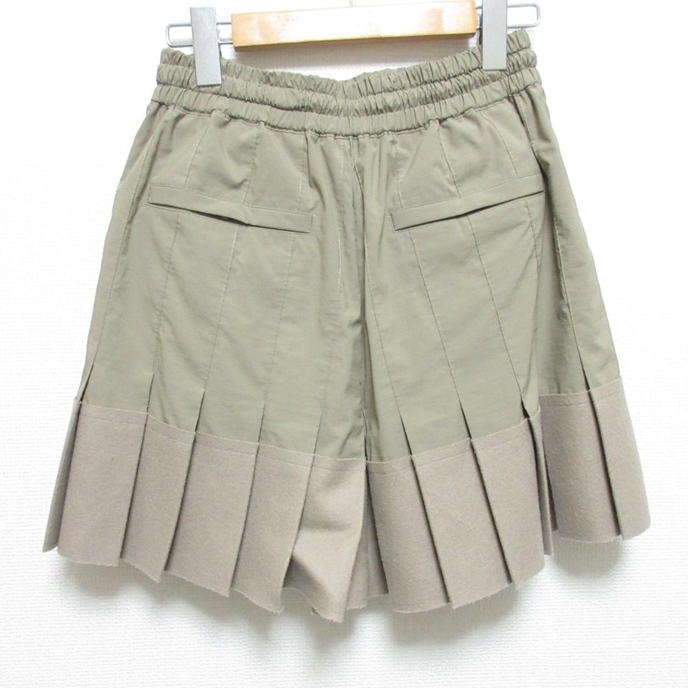 サカイ プリーツウールドッキングショートパンツ