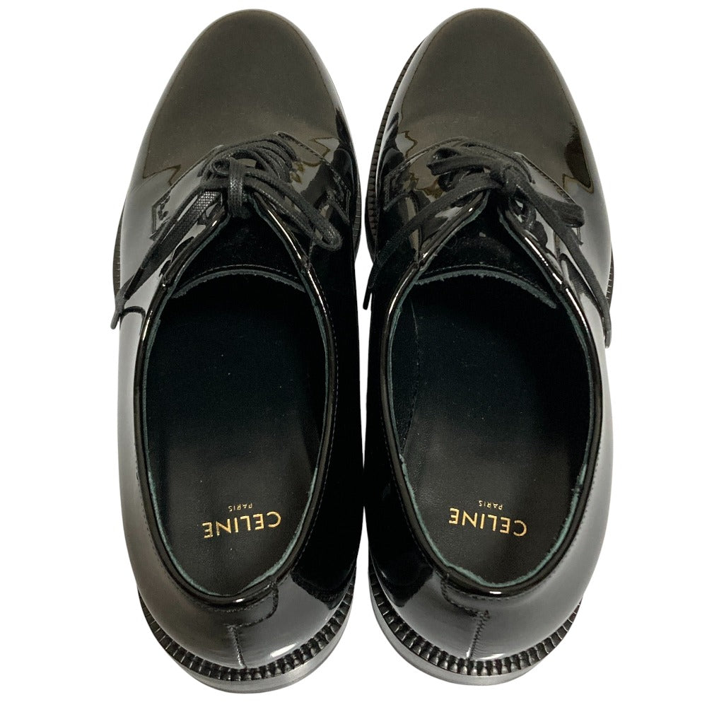 セリーヌ パテントレザー レースアップシューズ