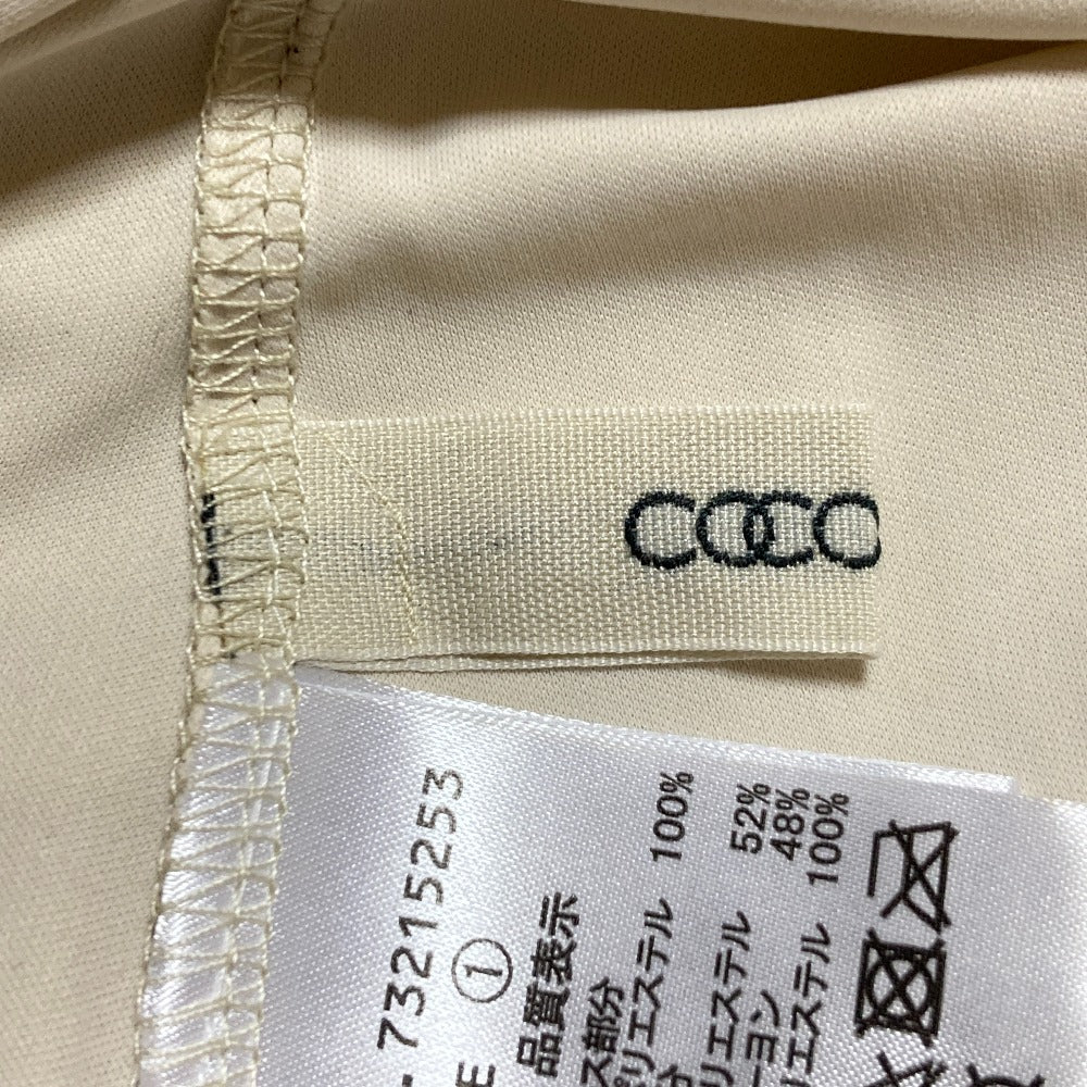 COCO DEAL ニットレイヤーサテンスリットシャツフレアワンピース