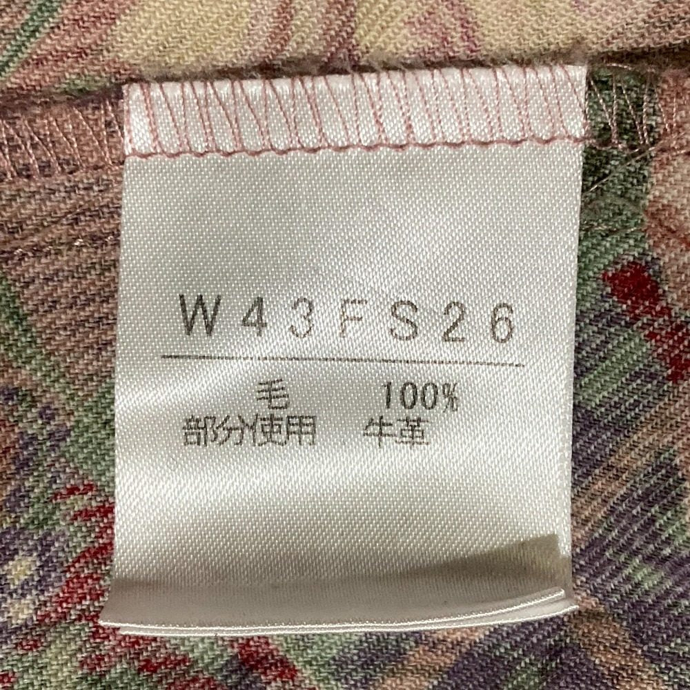 ワンダフルワールド フラワープリントチェックプリーツスカート